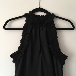 100% silk ruffled sleeveless blouse, XS